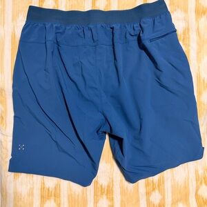 Lululemon T.H.E. Linerless 9" Athletic Shorts XL Blue Zip Pockets Running Gym